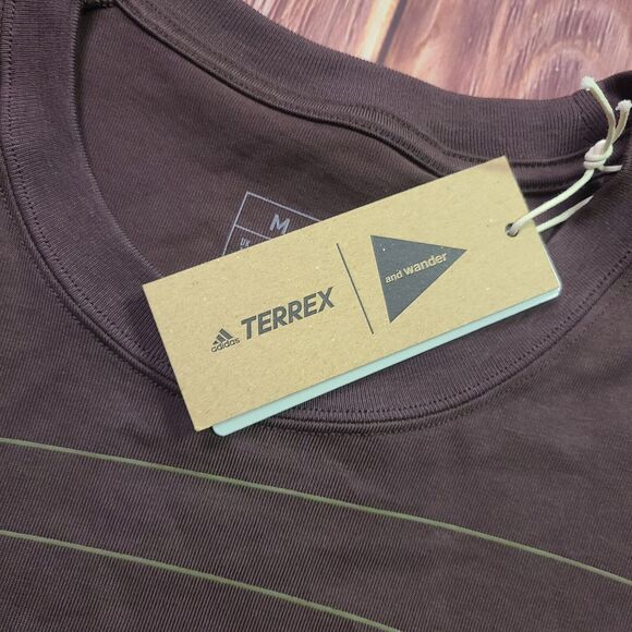 Adidas Long Sleeve Shirt Mens Medium Terrex x And Wander Brown HZ0672 XPL AW - Picture 6 of 13